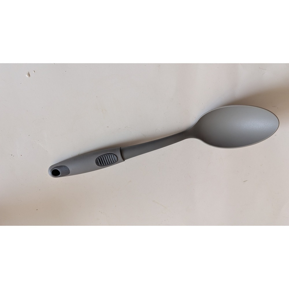 Gray Nylon Serving Spoon Heat Resistant Non-Stick Safe Kitchen Utensil 13 Inch